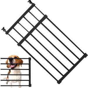 Retractable Short Dog Door - Metal Pet Gates, Puppy Playpen Expandable Indoor Gate | Flexible and Adjustable Pet Guard Gate with Anti Slip Pads, Installation Retractable Dog Stairs Gate (Black 2)