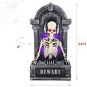 Haunted Hill Farm 3-Ft. Tombstone Skeleton DJ Halloween Animatronic