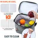 Soft-Sided Cooler Lunch Bag, 30 Can Portable Ice Chest Box, Waterproof, Leak-Proof, Insulated Lunch Box for Work, Beach, Drink, Travel, Camping, Picnic (Large, Dark Gray)