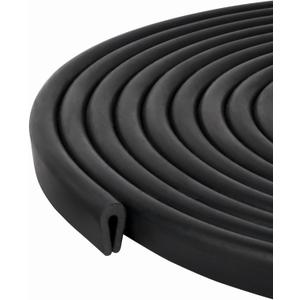 Black U Channel Edge Trim Rubber Seal EPDM 11/32" High x 3/16" Wide (3 Feet)