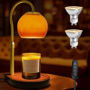 DALUXshop Candle Warmer Lamp with Timer 2H/4H/8H, Adjustable Height Dimmable Candle Lamp with 2 Bulbs, Wax Melt Warmer for Jar Candles, House Warming, Home Decor, Christmas Gift for Women, Mom (Sunset)