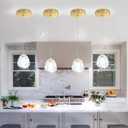 Crystal Island Light Mini Chandelier Crystal Pendant Chandelier for Kitchen Island Dining Room Bedroom Hallway Gold Pendant Light Fixture (3 Pack)