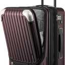 LEVEL8 Grace Large Carry on Luggage, 20 Inch Expandable Hardside Suitcases with wheels, Abs+Pc Harshell Spinner Luggages with Tsa Lock, Red, 20 Inch - EXT