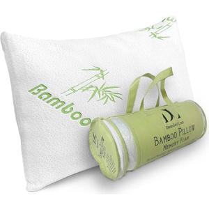Memory Foam Bamboo Pillows King 20" x 36" [Adjustable] for Sleeping - Cool & Breathable Cover with Zipper Rayon Derived from Bamboo Pillowcase - Relieves Neck Pain - Back/Stomach/Side Sleeper