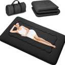Kiseely Japanese Futon Mattress, Foldable Tatami Mat Portable Dormitory Sleeping Pad with Bag & Strap, Floor Thicken Sleeping Roll up Camping Mattress (Black WS1, 39"X80")