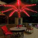 Patio Umbrella String Lights with 16 Color Changing and 12 Modes, Remote Control 104 Ultra Bright LED Beads Waterproof Battery and USB Operated with 8 Light Strings for Patio Umbrellas Camping Tents