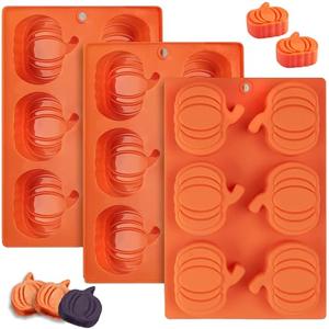 Amazon.com: Pumpkin Muffin Mold 3 Pack Pumpkin Cake Pan Silicone Molds, Mini Cake Trays Thanksgiving Halloween Baking Molds Cupcake Pan Hot Chocolate Bomb Mold for Thanksgiving Fall Baking: Home & Kitchen