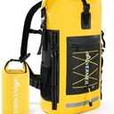 Waterproof Backpack Dry Bag with bungee cord and small waterproof Bag Yellow