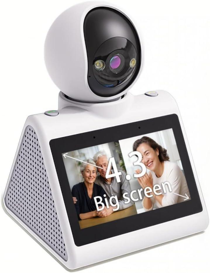 Home Security Camera with 4.3" Screen, Two Way Video Call Function for Elderly, Baby and Pets, 1080P HD with Motion Detection