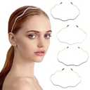 QIXCOZTI Elegant 4 Pack Gold Metal Thin Hairbands. Elastic Hair Bands for Teens & Women Ideal For Parties And Special Occasions (1 blue 1 purple 1 green 1 grey)