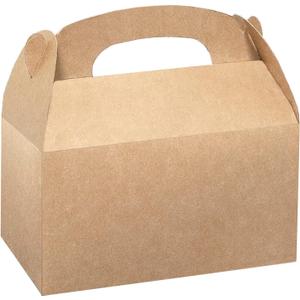 Xxcxpark 24 PCS Brown Kraft Gift Boxes 6.25x3.5x3.5, Decorative Party Favor Gift Packaging Box with Lid for DIY Crafting, Cube, Cupcake, Kraft Present Boxes for Birthday, Wedding, Anniversary