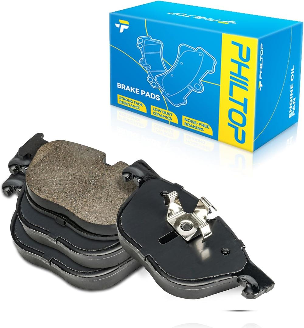 PHILTOP D1294 Front Carbon Fiber Ceramic Brake Pads, Automotive Replacement Brake Pads for BMW 2007-2018 X5, BMW 2008-2019 X6, 4PCS