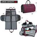 Modoker Rolling Garment Bags, Large Garment Duffle Bag with Wheels, 3 in 1 Garment Suit Luggage Bag for Women Men Business Travel Weekender, Red