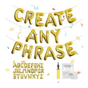 66 Pcs 16 Inch 2 Sets A-Z Foil Gold Letter Balloons and 32 Inch 0-9 Numbers Foil Balloons, Custom Phrase DIY Personalized Phrase Banner for Birthday Celebration Graduation Party (Gold)
