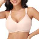 PoseFree Wireless Jelly Bra for Women – Push Up Support & Back Smoothing with Buttery Soft Seamless Feel, Nude, 3XL