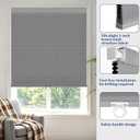 No Tools No Drill Cordless Blackout Cellular Shades Gray, 34" W x 48" H