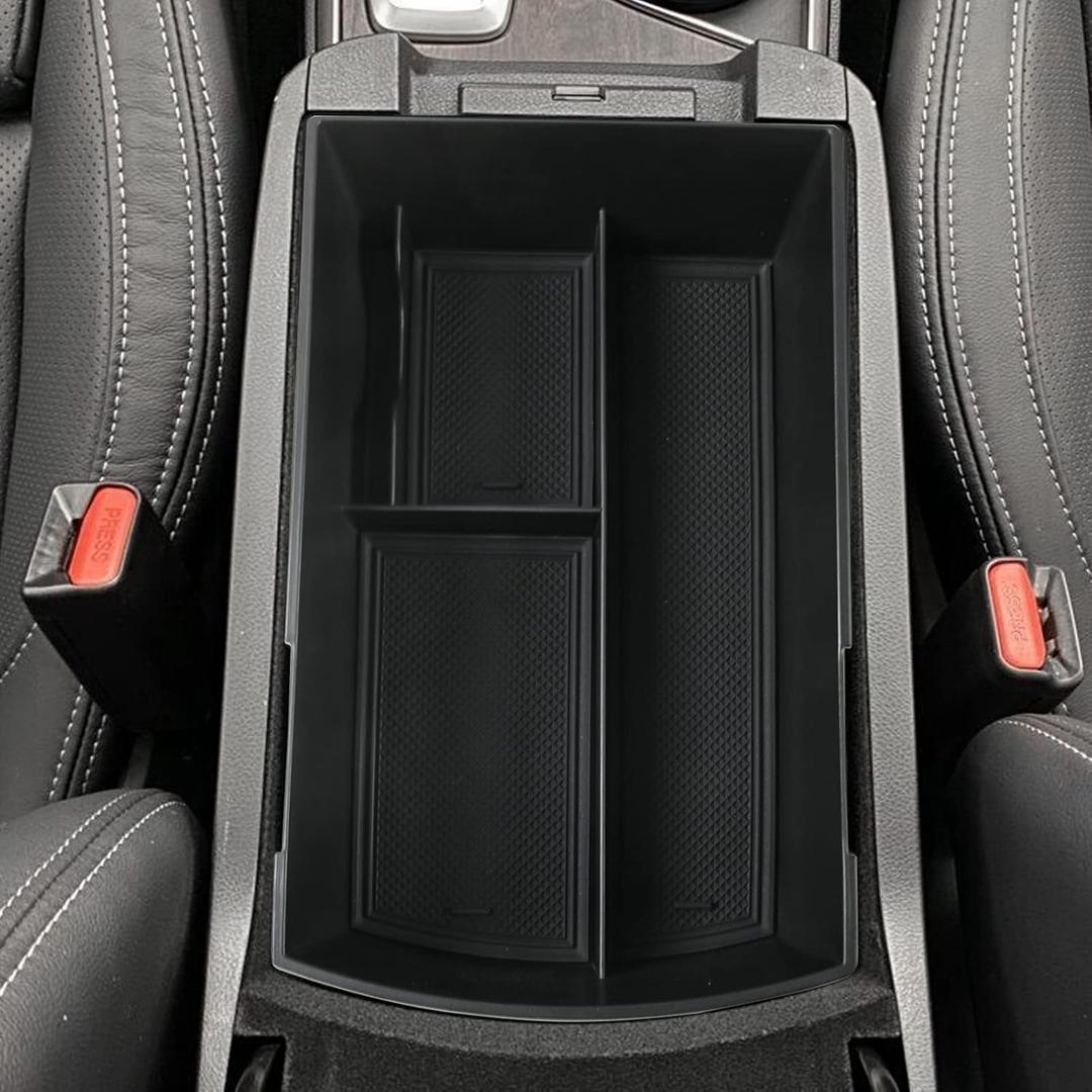 SHAOHAO for 2024 2025 Subaru Ascent Center Console Organizer Fit for 2019-2025 Subaru Ascent Accessories Base/Premium/Onyx Edition/Limited/Onyx Edition Limited/Touring Double Space Armrest Insert Tray (Black)
