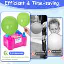 Balloon Pump Electric, 600W Professional Balloon Inflator with 8 Balloon Arch Kits, 2 Modes & Dual Nozzle, Portable Air Pump Ballon Blower Machine for Party Decoration (Rose)