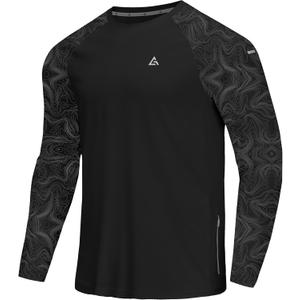 Men's Swim Shirts Rash Guard UPF 50+ Long & Short Sleeve UV Sun Protection Summer Shirts Fishing Hiking T-Shirt (X-Large, Black Camo)