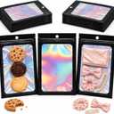 Smell Proof Black Plastic Cookie Bags with Zipper 5" x 6.6" (12.7 x 16.5cm) Pack of 100 – Resealable Pouches for Food Storage, Handmade Soap, and DIY Craft Supply Kit