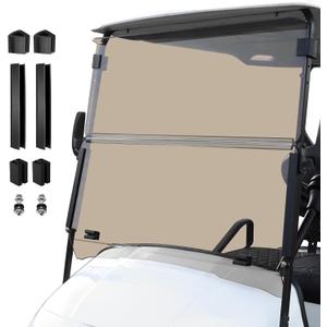 EZGO TXT Golf Cart Windshield,Customize 5MM Thicken Windshield Replacement Fits EZGO TXT Medalist 1995-2013 Models | Impact-Resistant UV-Protected Easy-Install Foldable Tinted Windshield