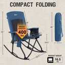 PORTAL Oversized Folding Rocking Camping Chair Portable Outdoor Rocker with High Back Hard Armrests Carry Bag, Supports 400 lbs, 39 inches x 22 inches x 40 inches