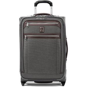 Travelpro Platinum Elite Softside Expandable Carry on Luggage, 2 Wheel Upright Suitcase, USB Port, Men and Women, Vintage Grey, Carry On 22-Inch