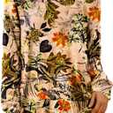 YESNO Women Christmas Sweater Graphic Printed Oversized Pullover Sweaters Casual Loose Knit Tops S01 (XX-Large, Floral P009o)