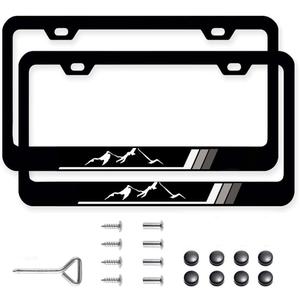 2Pack Aluminium Alloy Mountain License Plate Frames Holder Universal US Rust-Proof,Weather-Proof fit Car Truck SUV