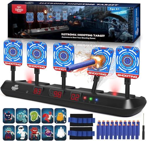 Lehoo Castle Shooting Targets for Nerf, 5 Targets Shooting Games for Kids, Digital Scoring for Nerf Guns Target, Gifts for 5 6 7 8 9 10 Year Old Boy