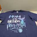 Mom of The Birthday Mermaid Family Matching Party Squad T-Shirt, Navy Blue, XXL