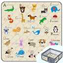 Baby Play MatThick Soft 71" X 79" Playpen mat, Non-Slip and Machine Washable Baby Play Mats for FloorCrawling Mat for Babies, Toddlers & Infants to Play and Learn (Beige Animal)