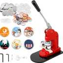BEAMNOVA Button Maker Machine DIY Round Pin Maker Kit, 44mm / 1.73 in (About 1-3/4 Inch) Badge Press Machine with 1000 Button Parts Supplies