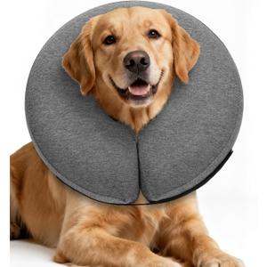 MIDOG Inflatable Dog Cone Collar  Soft Dog Cone Alternative After Surgery, Comfortable Recovery Neck Donut ECollar for Small Medium & Large Dogs and Cats to Stop Licking & Vision-Friendly (Grey,XL)