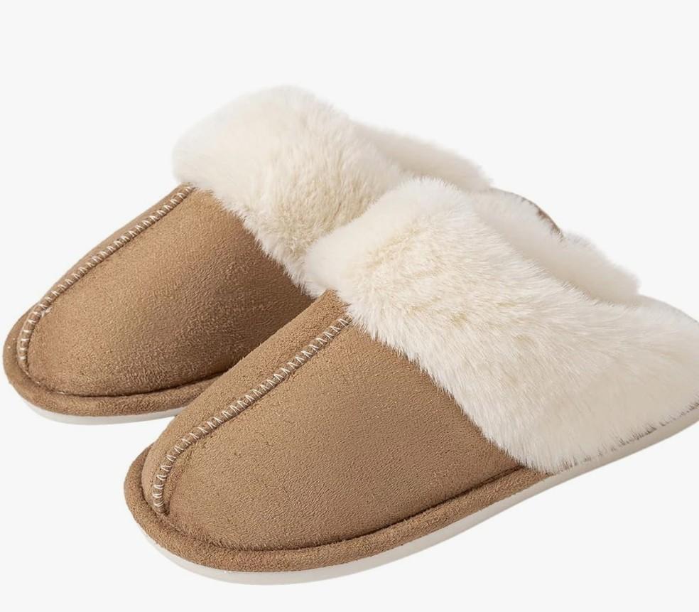 Women's Slippers Fuzzy Warm Comfy Faux Fur Slip-on Fluffy Fashion Bedroom House Shoes, Size: 7