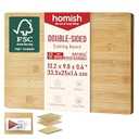Bamboo Cutting Board for Kitchen - Wood Chopping & Charcuterie Board | Made with Moso Bamboo - Double Sided Butcher Block (13.2" x 9.8" / 33.5 x 25 cm)