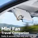 Foluu 199 Speeds Portable Clip Fan with LED Display, 18000RPM Turbo Cooling Personal Fan for Car, Desk, Umbrella, Waist, 360Rotatable Rechargeable Mini Fan for Outdoor Camping Hiking (White)