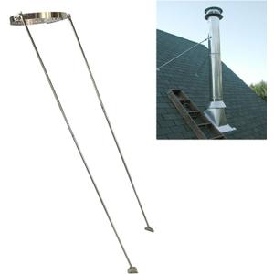 6 Inch Stove Pipe Kit - Tesmirror 6" Extended Roof Bracket Kit Fit for Chimney Pipes 6-15" in Diameter Includes Mounting Bracket Leg and Nut Gasket Provides Stability Against Snow and Wind