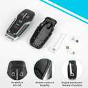 Key Fob Cover Replacement 4 Buttons Key Fob Shell Case M3N-A2C31243300 164-R7989 for Ford Explorer 2016-2017, for Ford Edge / Fusion Titanium / Mustang 2015-2023