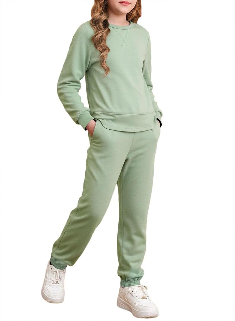 blibean Girls 2025 Fall Clothes Sets Kids Split Sweatsuits Size 6-15 Years Old (XXL)