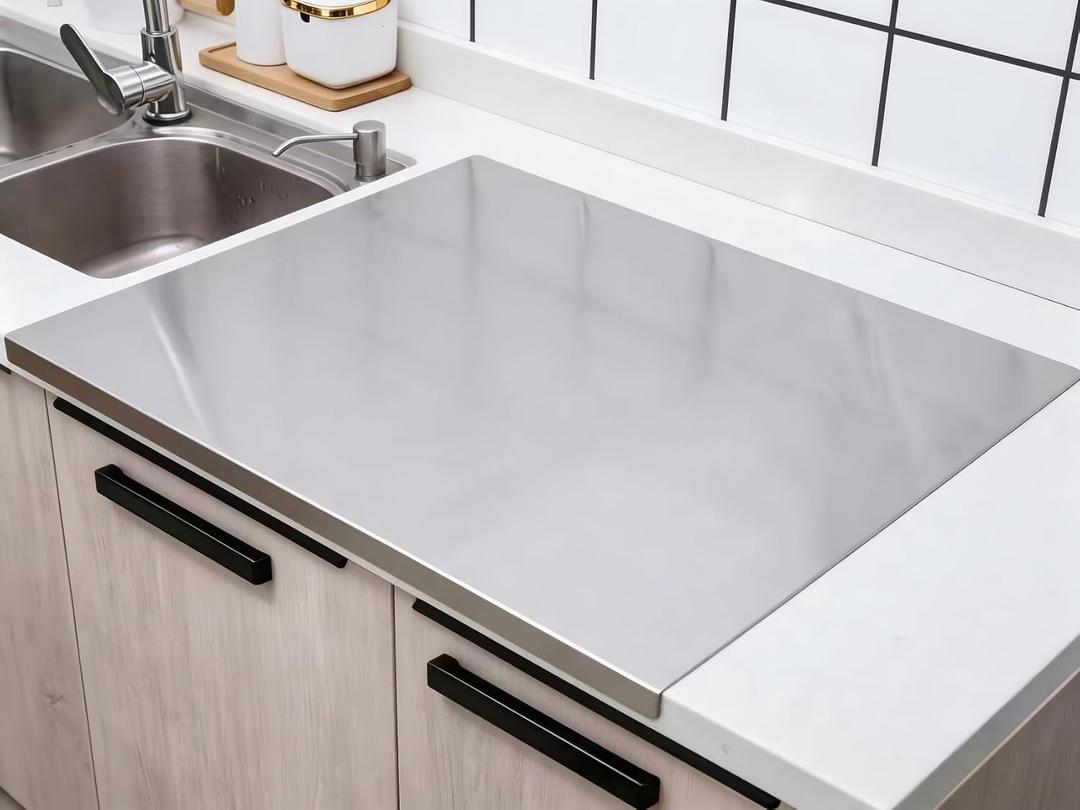 Stainless Steel Cutting Board with Lip, 15.7x19.6 In, Large Metal Board