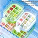 2-in-1 Ice Cube Bottle with Straw, Cool Summer Ice Maker Cup, Ice Cube Tray with Lid and Bin, Zero-Touch Press Design, Leakproof Ice Cube Mold for Freezer, Gym, Home & Travel (Green, 800ML)