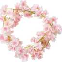 YRIOWMI 10PCS 59FT Artificial Silk Cherry Blossom Garland, Hanging Sakura Flower Vines for Wedding Party Home Arch Office Sakura Decor (Light Pink)