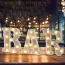 Led Light Up Letters, LED BAR Signs, Battery Powered Bar Lights, Lettered Lights for Home, Bar Decor (White)