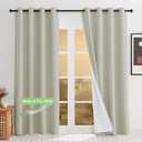 KGORGE Anti Dust Soundproof 100% Blackout Curtains 4 Layers Heavy Duty Energy Efficiency Window Curtains for Living Room Baby Bedroom Home Office Studio, Wide 52 x Long 95 inches, Nature, 2 Panels