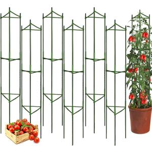 Moirsunt 6 Packs Tomato Cage for Garden Plant Support, Up to 48inch Garden Plant Stakes Tomato Trellis for Potted Plants, Deformable Tomato Cage Trellis for Climbing Plants Vegetables Flowers