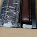 Sweetcrispy Bar Stools Set of 4, 24 Inch Counter Height Stools, PU Leather Upholstered Bar Chairs with Footrest, Modern Bar Stools for Kitchen Island, Dining, Living Room, Brown