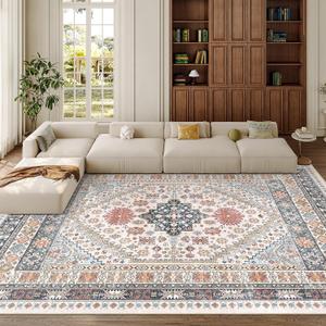 zesthome 8x10 Area Rugs for Living Room,Large Washable Rug,Blue Red