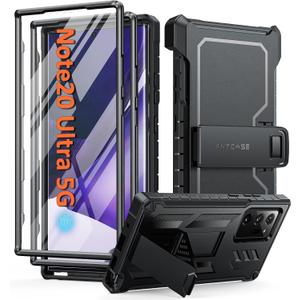 FNTCASE for Samsung Galaxy Note-20-Ultra Case: Military Grade Rugged Cell Phone Cover with Kickstand | Shockproof TPU Protection Bumper Matte Textured Design for Note 20 Ultra