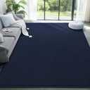 Area Rugs for Bedroom Living Room, Navy Blue 4x6 Thickened Memory Foam Washable Rugs, Modern Non-Slip Ultra Soft Minimalist Solid Indoor Carpets for Boys Girls Nursery Room Décor